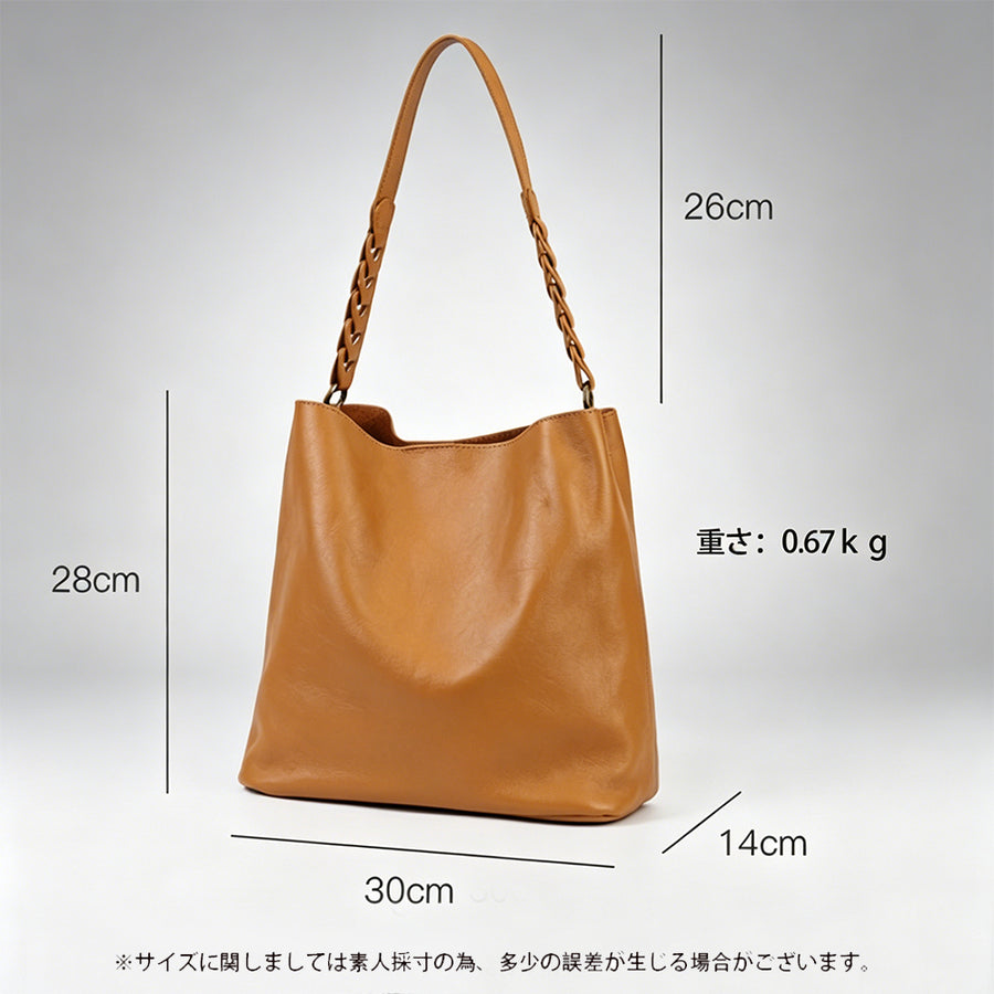 Lumera Coco 編み込みマグネットショルダー キャメル