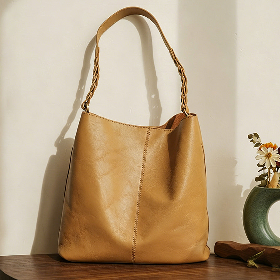 Lumera Coco 編み込みマグネットショルダー キャメル