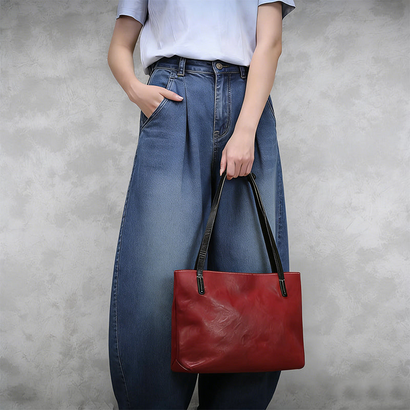 Lumera Nemu 本革トートバッグ ワインレッド