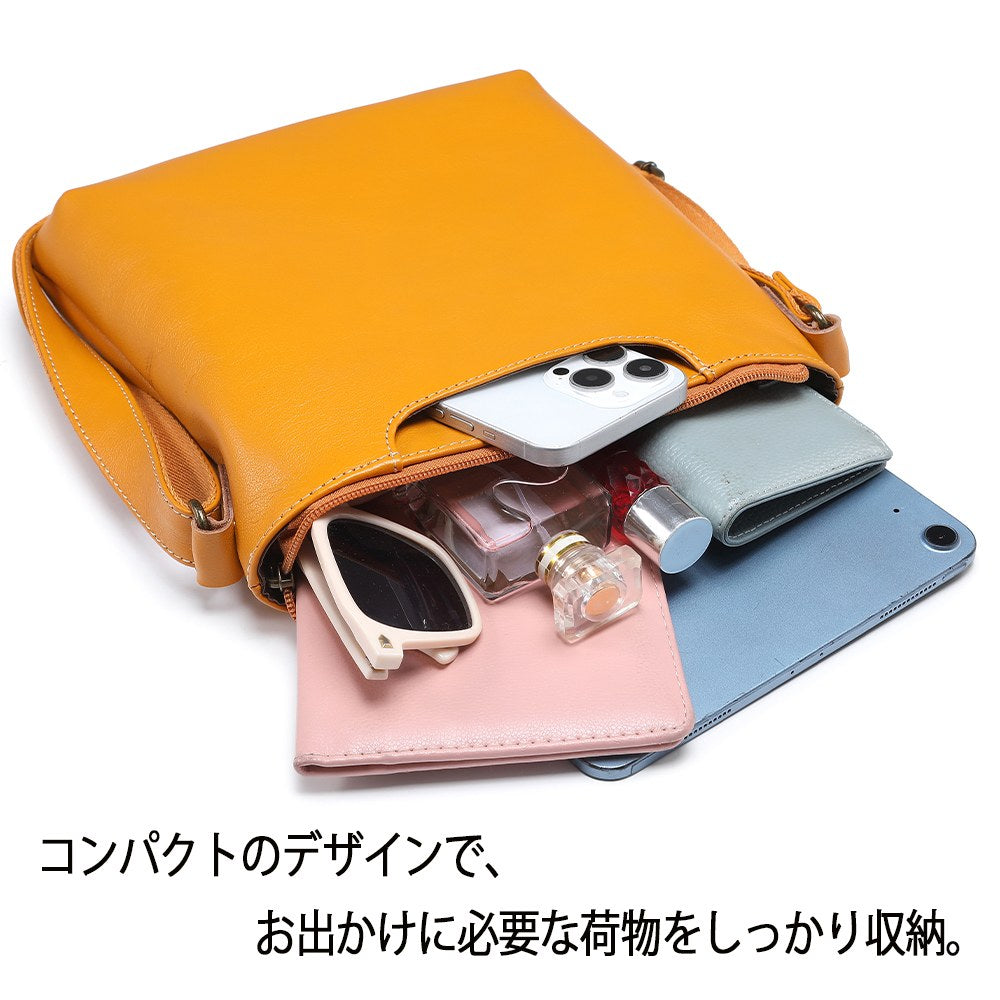 Lumera Sena 縦型ショルダー キャメル